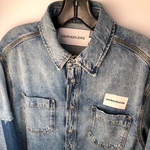 CALVIN KLEIN JEANS BLUE DENIM SHIRT MEDIUM